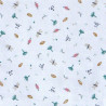 Algodón estampado JEIADE Blanco / Multicolor verdes
